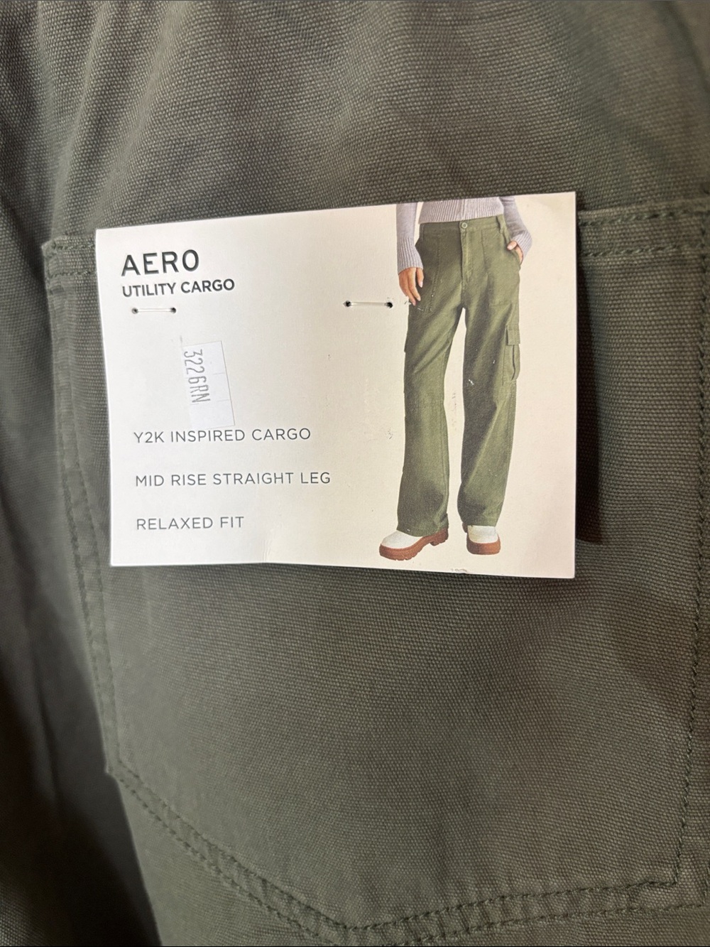Aeropostale Olive Green Wide Leg Utility Cargo Pants XXL - Picture 2 of 14